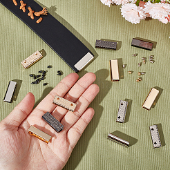 18個 3色 亜鉛合金製バッグ装飾エッジバックル  ベルトエンド先端金具  ミックスカラー  2.5x1x0.6cm  穴：2.5mm&nbsp;FIND-WR0008-66