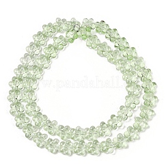 透明ガラスビーズ連売り  スモモの花  ダークシーグリーン  12~13x12~13x7mm  穴：1mm  約59~60個/連  24.80~25.20''（63~64センチメートル）&nbsp;GLAA-H038-02B