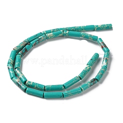 合成インペリアルジャスパー染めビーズ連売り  コラム  ターコイズ  4~4.5x13~14mm  穴：1.2mm  約27~29個/連  14.72''~14.96''（37.4~38センチメートル）&nbsp;X-G-D077-B01-04