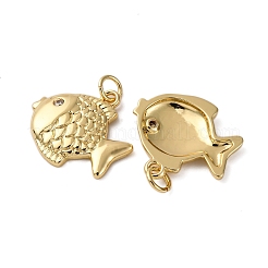 Brass Micro Pave Cubic Zirconia Pendants&nbsp;KK-S525-02G