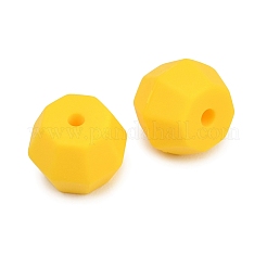 シリコンビーズ  ポリゴン  多面カット  きいろ  11x15mm  穴：2mm&nbsp;SIL-E011-01A