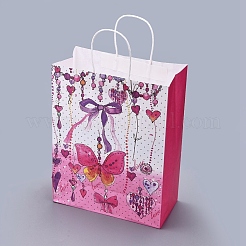 Butterfly Pattern Paper Gift Bags with Handles&nbsp;DIY-I030-03C-03