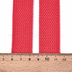 ポリコットンリボン  バッグストラップ作り  レッド  1インチ（25mm）&nbsp;OCOR-WH0086-84F