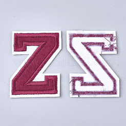 機械刺繍布地アイロンワッペン  マスクと衣装のアクセサリー  アップリケ  文字L  文字.z  56x41x1.5mm&nbsp;X-FIND-T030-064-Z