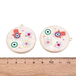 Printed Alloy Enamel Pendants&nbsp;ENAM-N071-12G-02