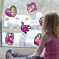 サンキャッチャークラフトセット  子供のためのウィンドウペイントアートペインティング  バレンタインデーをテーマにした模様  19.9~21x7.6~21cm  約12個/セット&nbsp;DIY-WH0342-014