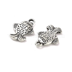 合金のチベット風チャーム  カドミウムフリー＆鉛フリー  魚  アンティークシルバー  16x12x2.5mm  穴：1.5mm  約1010個/1000g&nbsp;FIND-M047-43AS
