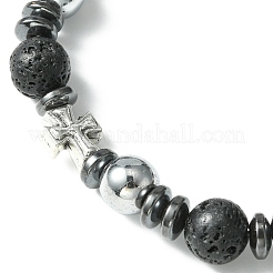 Natural Lava Rock Beaded Stretch Bracelets&nbsp;BJEW-JB09630