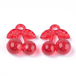 透明なアクリルパーツ  チェリー  ミックスカラー  25.5x21x11.5mm  穴：3.5mm&nbsp;X-TACR-T005-10