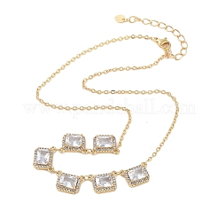 Rack Plating Brass Micro Pave Cubic Zirconia Necklaces&nbsp;NJEW-M215-02G-02