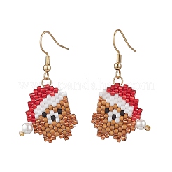 304 Stainless Steel Glass Christmas Theme Dangle Earrings&nbsp;EJEW-MZ00527-05