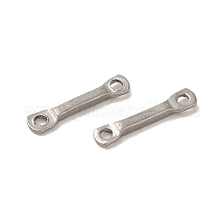 変色しない304ステンレススチールリンクコネクタチャーム  平らな棒  ステンレス鋼色  10x2x1mm  穴：1mm&nbsp;STAS-Q323-07P