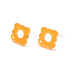 アクリルスタッドピアスの発見  金箔の花  ゴールド  15x15.5x2mm  穴：1.6mm  ピン：0.7mm&nbsp;FIND-B003-01D