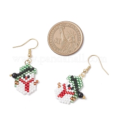 304 Stainless Steel Glass Christmas Theme Dangle Earrings&nbsp;EJEW-MZ00527-03