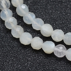 Natural White Moonstone Beads Strands&nbsp;G-E411-07-4mm