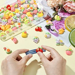 55Pcs 11 Styles Opaque Resin Decoden Flower &  Fruit Cabochons&nbsp;RESI-CJ0004-10