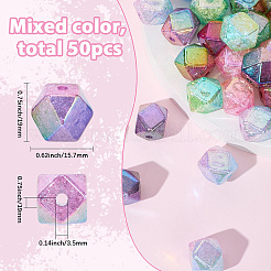 50Pcs Transparent Crackle Acrylic Beads&nbsp;OACR-SC0002-50