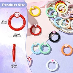 24Pcs 12 Colors Baking Paint Alloy Spring Ring Clasps&nbsp;FIND-CJ0003-44