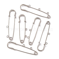 アイアン製安全ピン  プラチナカラー  71x18mm  穴：3mm&nbsp;IFIN-H036-N