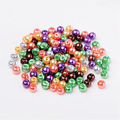 ハロウィンミックスパールカラーのガラスパールビーズ  ミックスカラー  4mm  穴：1mm  約400個/袋&nbsp;HY-X006-4mm-07