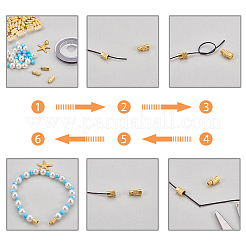 円柱真鍮製ネジ式クラスプ  ゴールドカラー  11~12x4mm  穴：1mm  50セット /箱&nbsp;KK-PH0035-95G