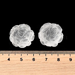 ガラスビーズ  花  ホワイト  19.5~25.5x19.5~25.5x7.5~9.5mm  穴：0.8~1.2mm&nbsp;G-S390-03G