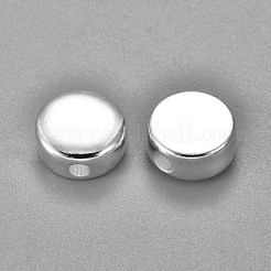 304ステンレススチールビーズ  フラットラウンド  銀  12x6mm  穴：2.6mm&nbsp;STAS-H398-29S