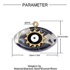 304 Stainless Steel Resin Pendants&nbsp;OY013-38G
