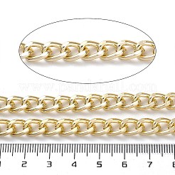 酸化アルミニウム ダイヤモンド カット ファセット カーブ チェーン  ツイストチェーン  溶接されていない  スプールで  ライトゴールド  10x7x3mm  約131.23フィート（40m）/ロール&nbsp;CHA-H001-16KCG