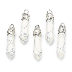 Bullet Natural Howlite Pointed Pendants&nbsp;G-E332-C29