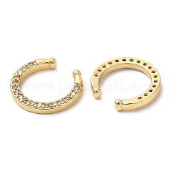 Rack Plating Brass Cuff Earrings with Rhinestone&nbsp;EJEW-D061-14G