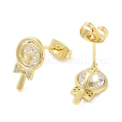 Cubic Zirconia Lollipop Stud Earrings&nbsp;EJEW-G353-07G