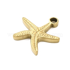 304ステンレススチールチャーム  ヒトデチャーム  ゴールドカラー  15x14.5x2mm  穴：1.8mm&nbsp;STAS-U023-19G