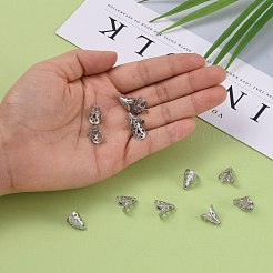 変色しない無花弁316サージカルステンレススチール製コーンビーズキャップ  ステンレス鋼色  12x10mm  穴：1.5mm&nbsp;X-STAS-M257-02