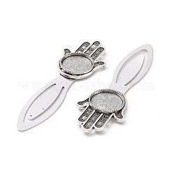 Tibetan Style Hamsa Hand/Hand of Fatima/Hand of Miriam Bookmark Cabochon Settings&nbsp;TIBE-S155-AS-NR