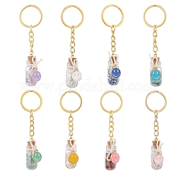 8Pcs Iron Alloy Glass Enamel Keychains&nbsp;KEYC-JKC01153