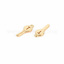 Brass Micro Pave Clear Cubic Zirconia Charms&nbsp;KK-T062-159G-NF