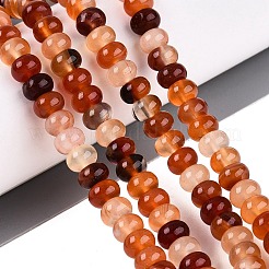 天然石カーネリアンビーズ連売り  ロンデル  6x4mm  穴：1mm  約95~98個/連  14.17~14.96インチ&nbsp;X-G-R403-4x6-16