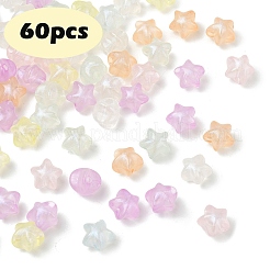 60Pcs Rainbow Iridescent Plating Acrylic Beads&nbsp;CACR-YW0001-14