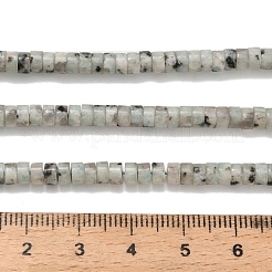 ナチュラルセサミジャスパー/キウイジャスパービーズ連売り  ディスク  ヒシビーズ  4x2~2.5mm  穴：0.7mm  約158~160個/連  14.96''~15.16''（38~38.5センチメートル）&nbsp;G-Z110-A04-2x4mm