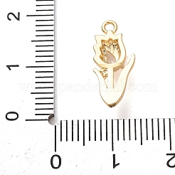 Brass Micro Pave Clear Cubic Zirconia Pendants&nbsp;KK-H294-02B-G