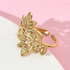 304 Stainless Steel Cuff Open Rings for Women&nbsp;RJEW-L341-02D-G