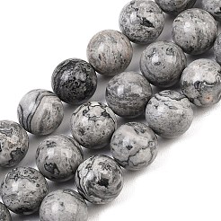 Natural Map Stone Beads Strands&nbsp;G-L648-A05-16mm