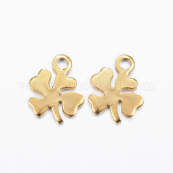 304ステンレススチールチャーム  クローバー  ミックスカラー  11x8x1mm  穴：1mm&nbsp;X-STAS-H370-01