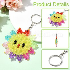 Plastic Beaded Pendant Keychain&nbsp;HJEW-CJC0009-01P