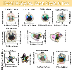 54Pcs 9 UV Plating Rainbow Iridescent Acrylic Beads&nbsp;OACR-PA0001-05
