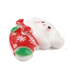 Christmas Rabbit Theme Opaque Resin Decoden Cabochons&nbsp;RESI-S397-01F