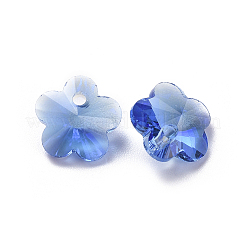 ガラスのラインストーンチャーム  多面カット  スモモの花  ミックスカラー  7.5x8x4.5mm  穴：1mm&nbsp;X-RGLA-L020-A-M
