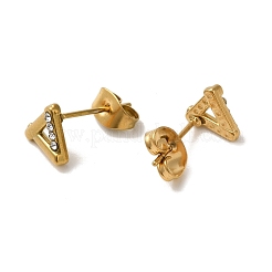 304 Stainless Steel Crystal Rhinestone Stud Earrings for Women&nbsp;EJEW-C094-01H-G