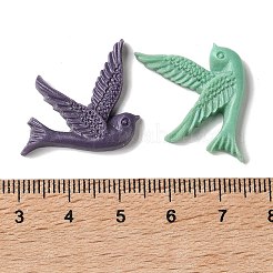 オペーク樹脂カボション  ツバメ  ミックスカラー  23x22.5x4mm&nbsp;RE-CBAF175-02